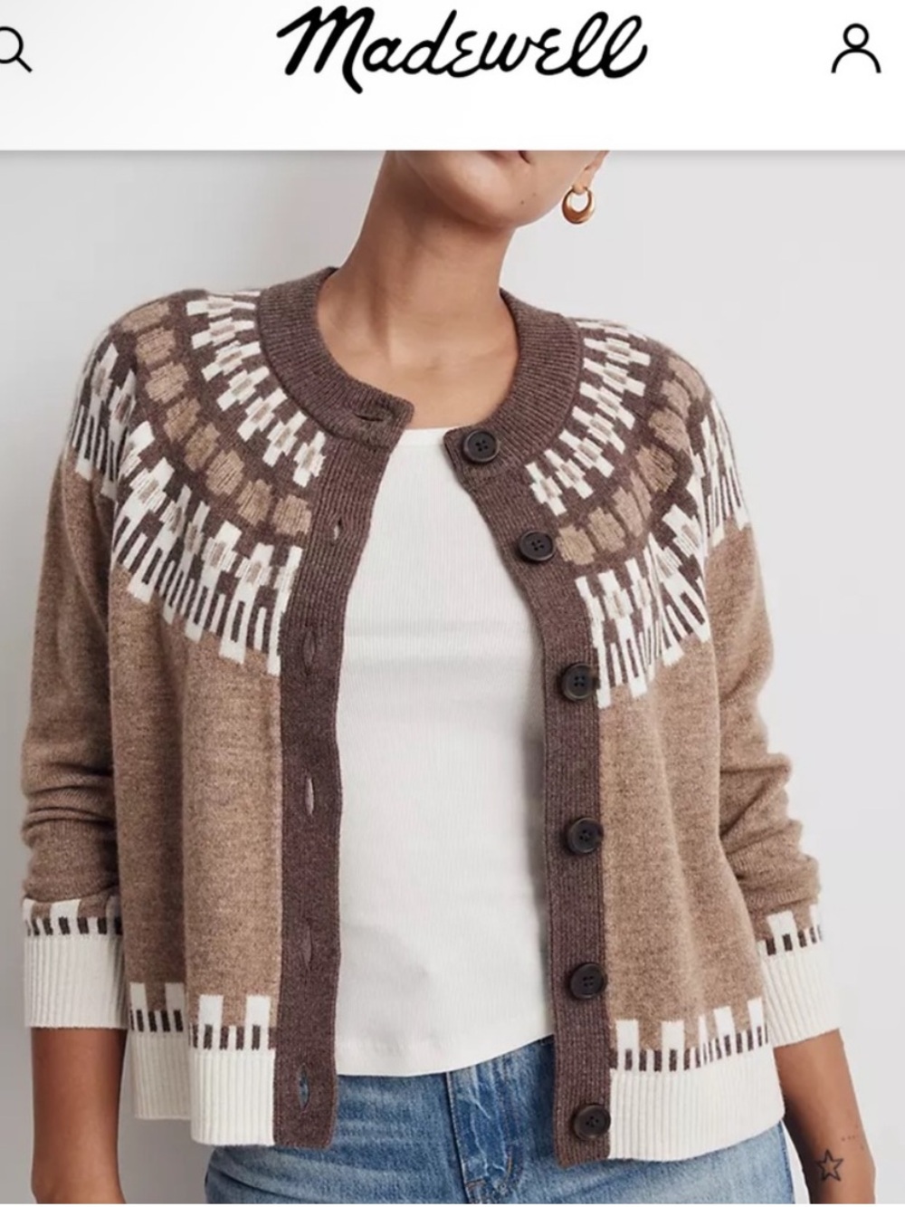 Madewell Frankfort Fair Isle Merino Wool Blend Sweater